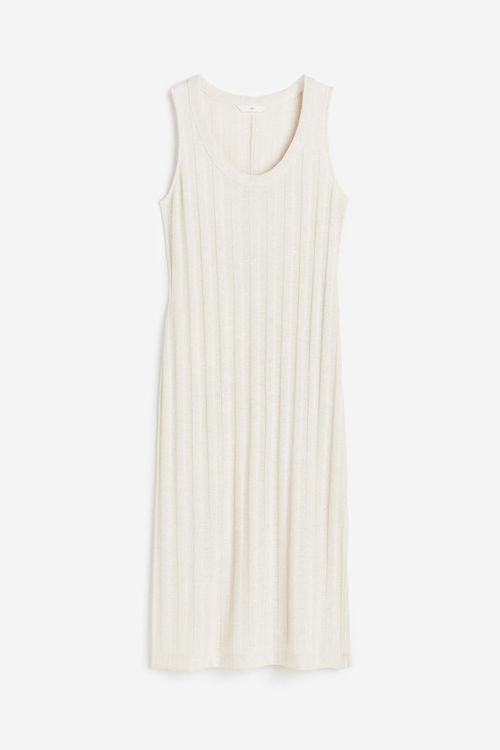 H & M - Rib-knit dress - Beige