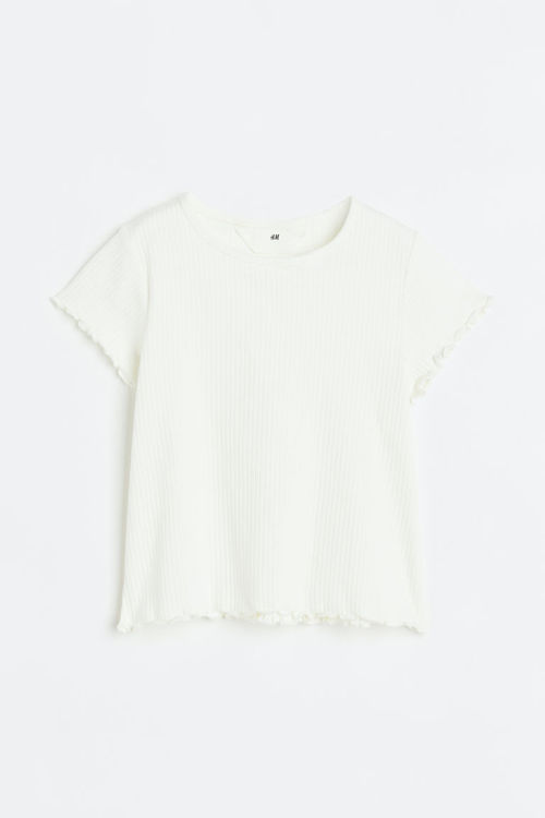 H & M - Ribbed top - White