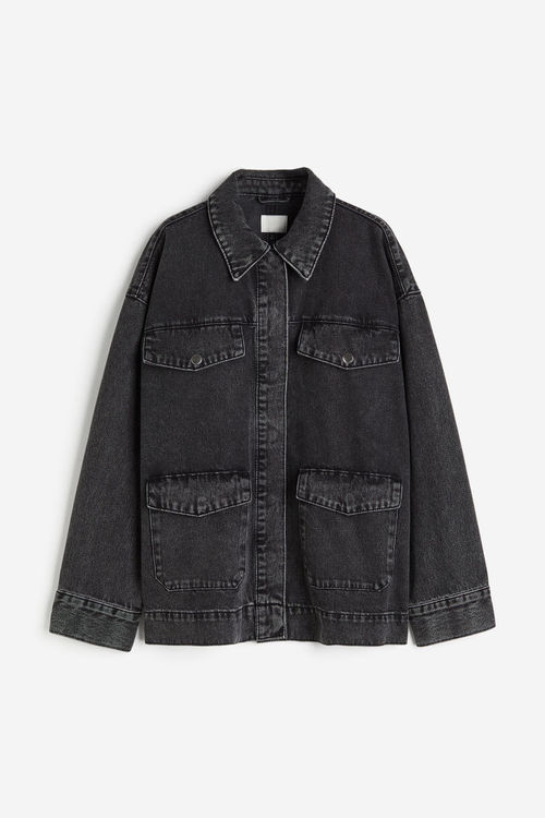 H & M - Denim shacket - Black