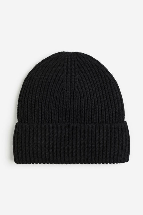 H & M - Rib-knit hat - Black