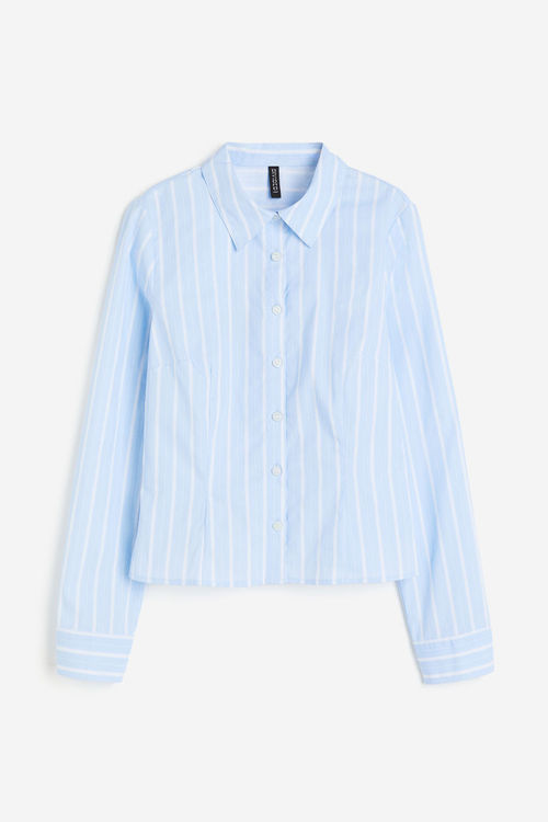 H & M - Fitted poplin shirt -...