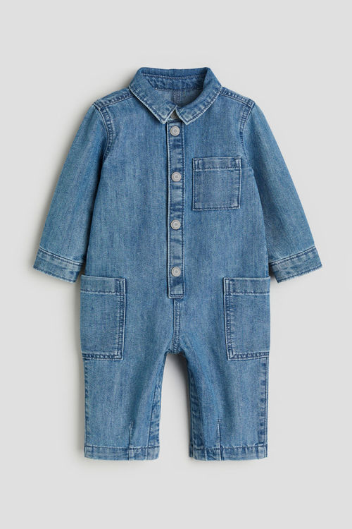 H & M - Denim romper suit -...