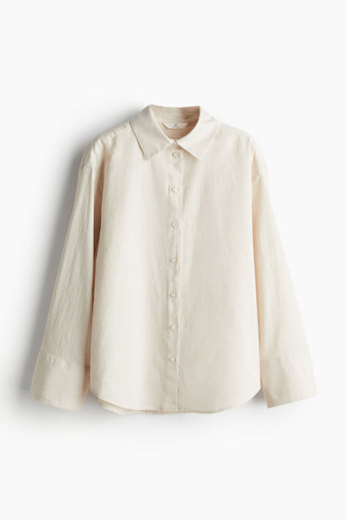 H & M - Linen-blend shirt -...