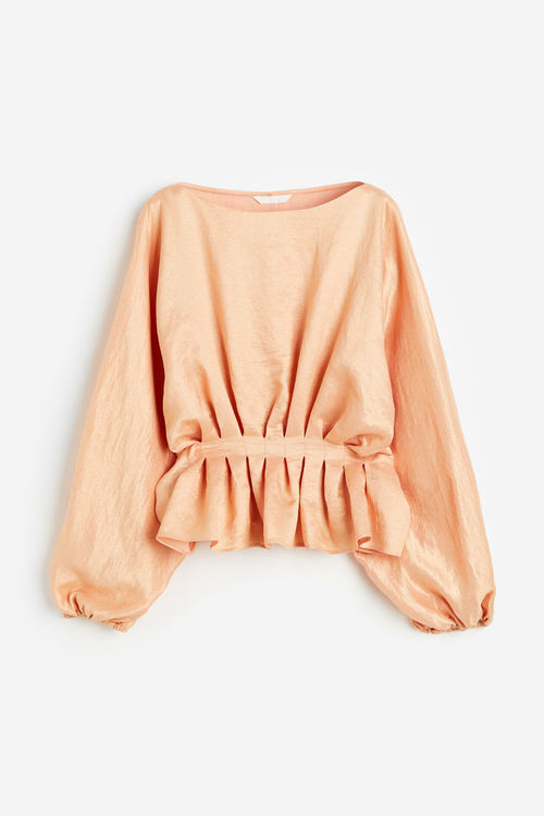 H & M - Pleated blouse - Beige