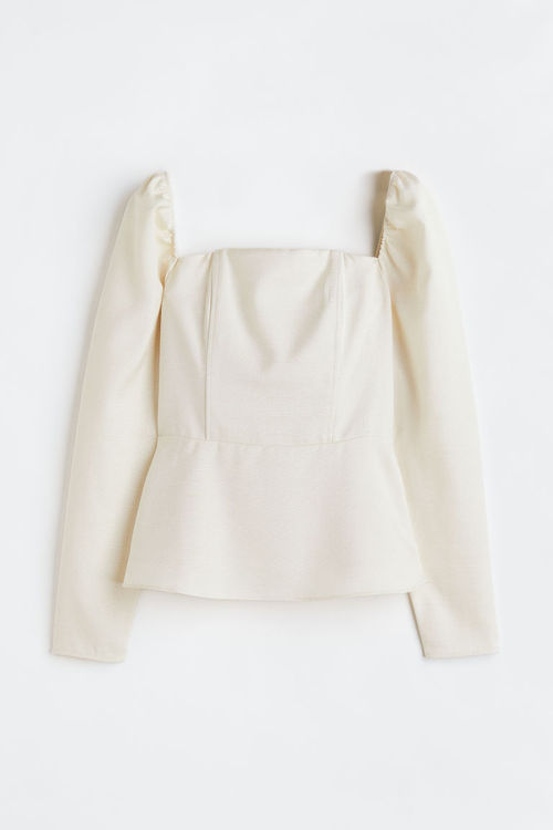 H & M - Peplum blouse - White