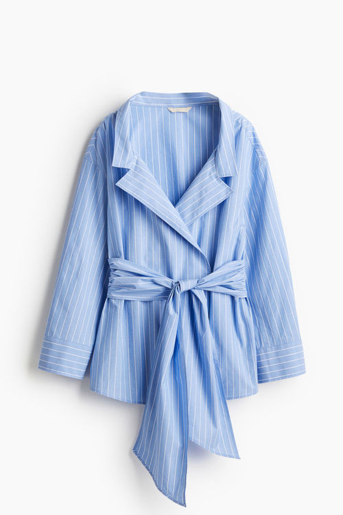 H & M - Poplin wrap blouse -...