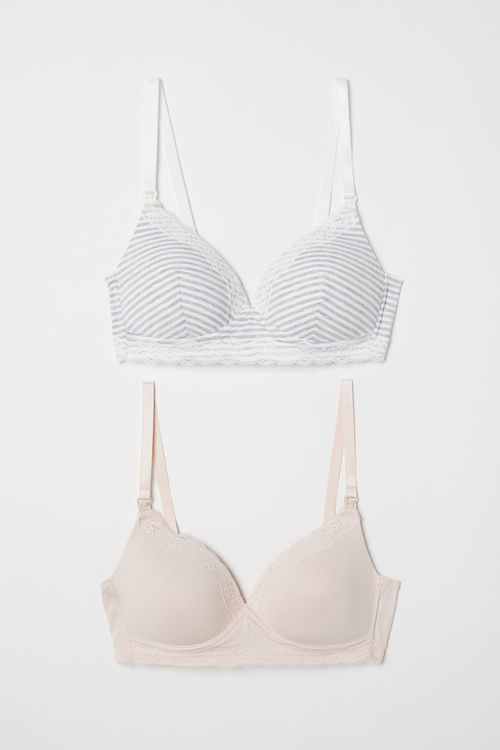 H & M - MAMA 2-pack nursing bras - White, Compare