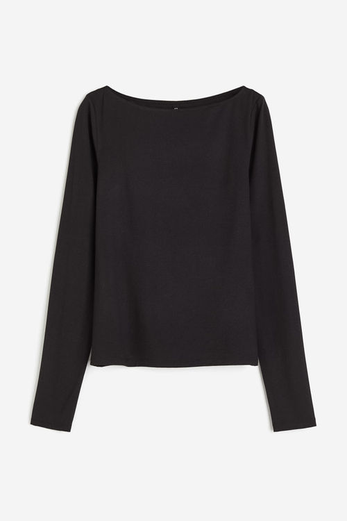 H & M - Boat-neck jersey top...