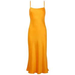 Bec & Bridge Classic Orange Bias-cut Silk Midi Dress