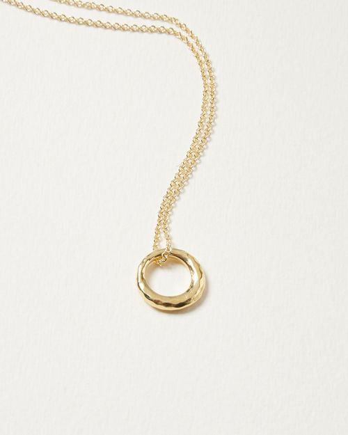 Oliver Bonas Auden Tourmaline Gold Plated Pendant Necklace in