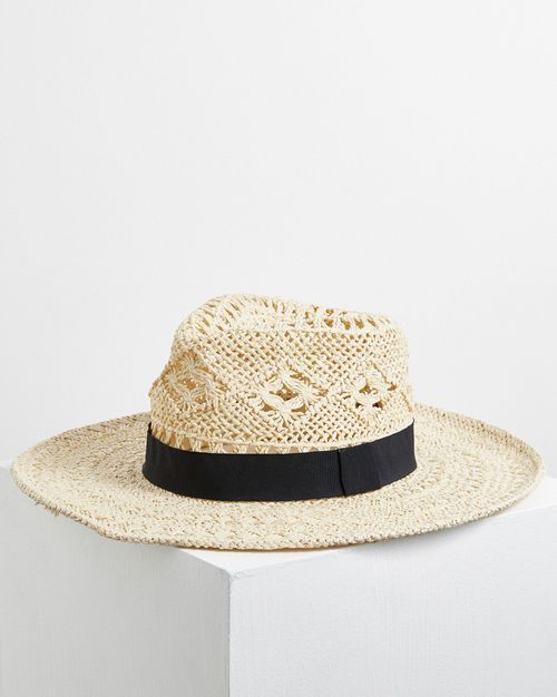 Cowboy Fedora Cutout Straw Hat