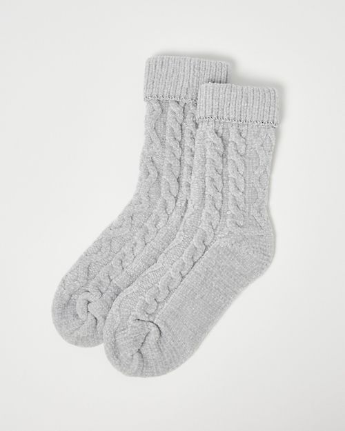 Grey & Silver Chenille Ankle...