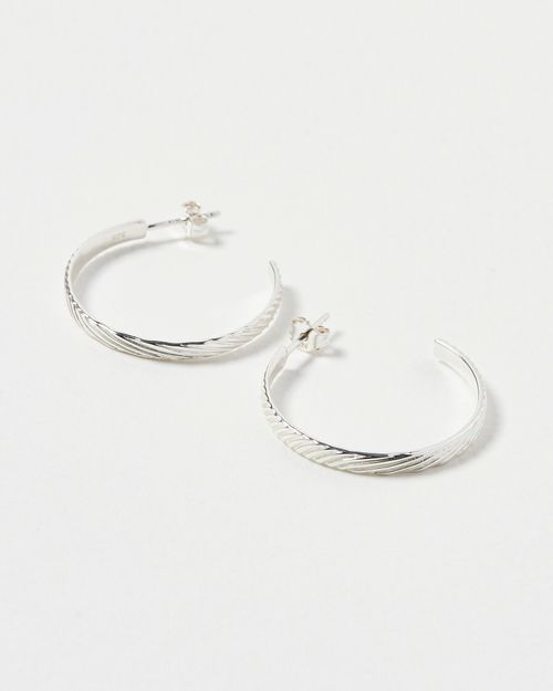 Reef Diagonal Silver Hoop...