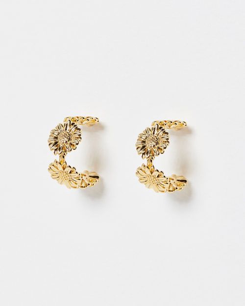 Sadie Gold Flower Hoop...