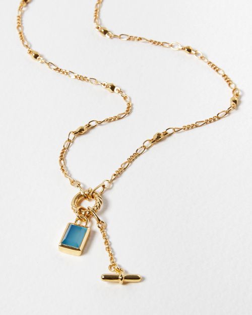 Hattie Rectangular Blue Stone...