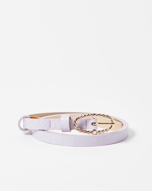 Faux Croc Lilac Skinny Twist...