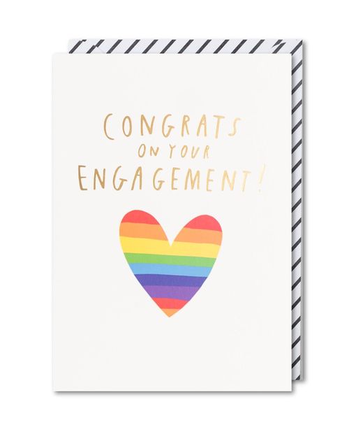 Rainbow Heart Engagement Card