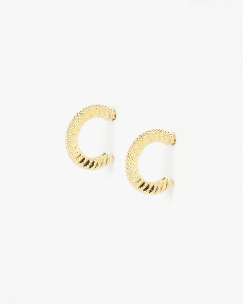 Ray Textured Gold Plated Hoop...