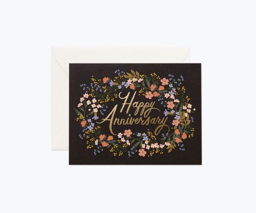 Floral Wreath Anniversary Card