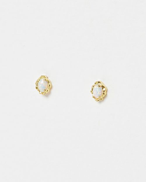 Dara Opalite Gold Plated Stud...