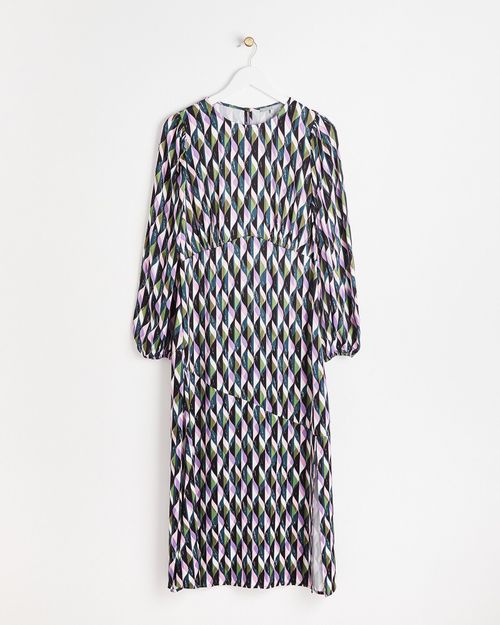 Wavy Geometric Purple Midi...