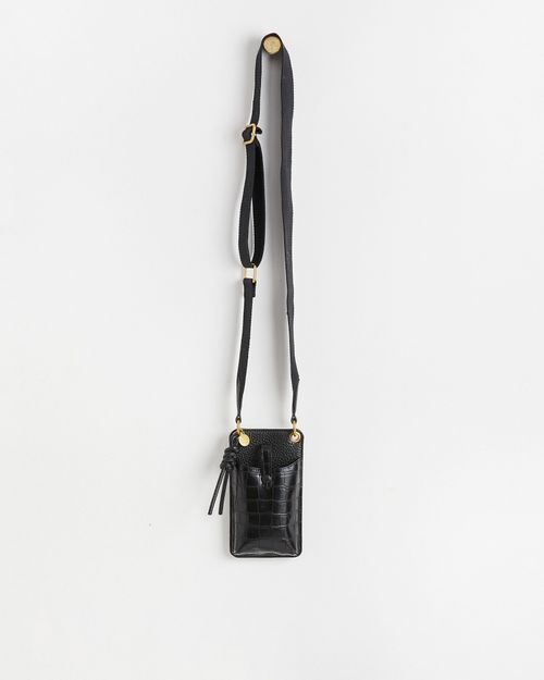 Bimba Y Lola Small Plaited Crossbody Bag in Black