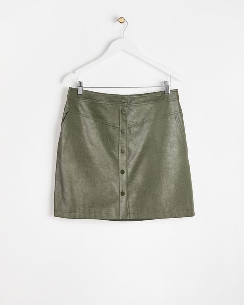 Faux Leather Khaki Green...