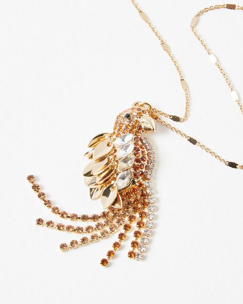 Oliver Bonas Auden Tourmaline Gold Plated Pendant Necklace in Metallic