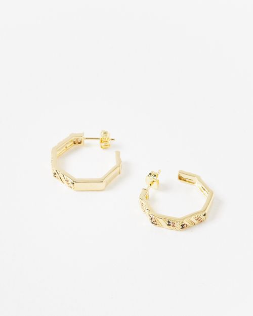 Sophie Gem Gold Plated Hoop...