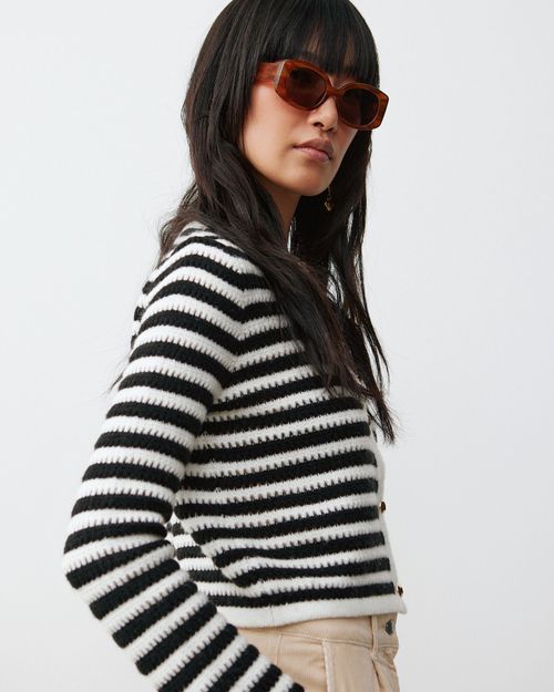 Monochrome Stripe Knitted...