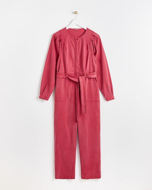 Washed Cotton Pink Jumpsuit,...