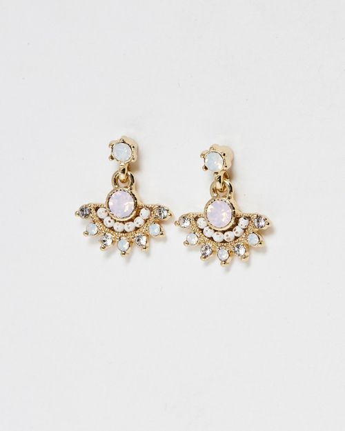 Leilani Fan Gem Drop Earrings