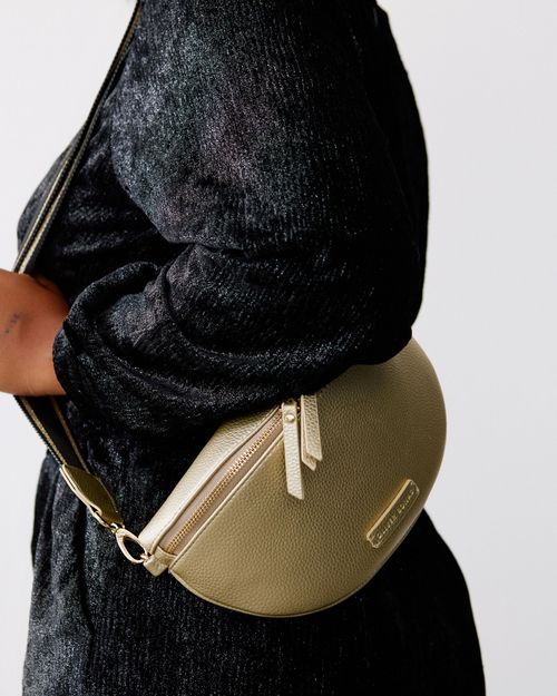 Oliver Bonas Neon Trim Cream Crossbody Belt Bag in White