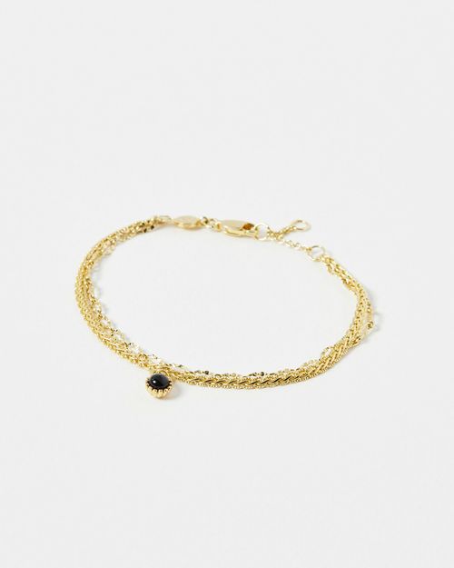 Calla Black Onyx Gold Plated...