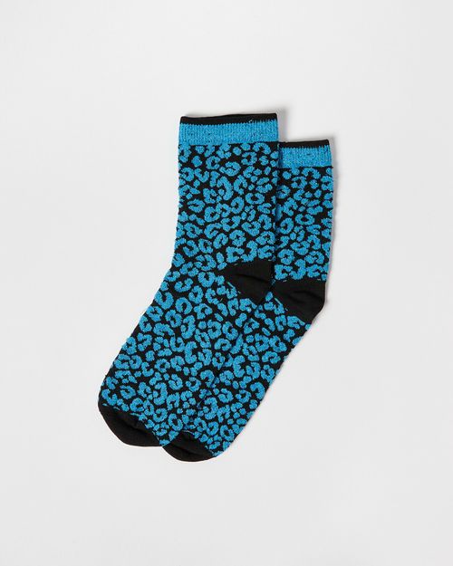 Blue Leopard Glitter Ankle...
