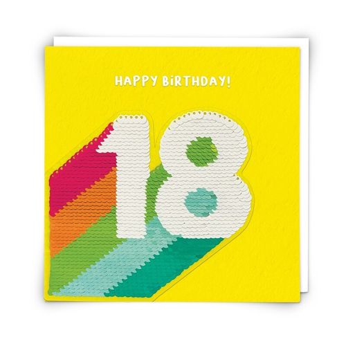 Sequin 18th Birthday Card