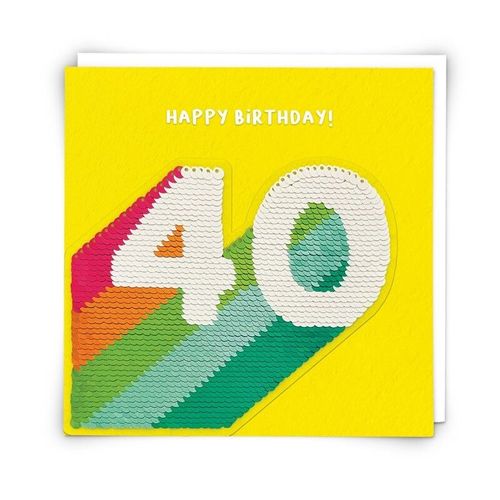 Sequin 40th Birthday Card