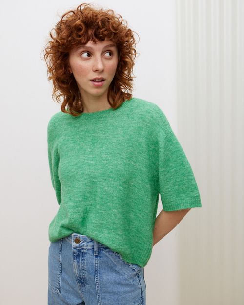 Green Boxy Knitted Top, size...