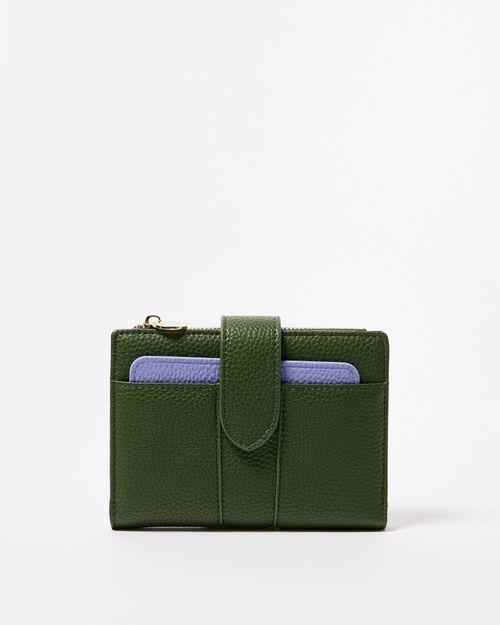 Naomi Khaki Green Zipped Purse