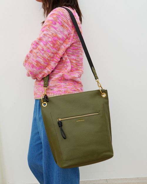 Elsie Khaki Green Tote Bag