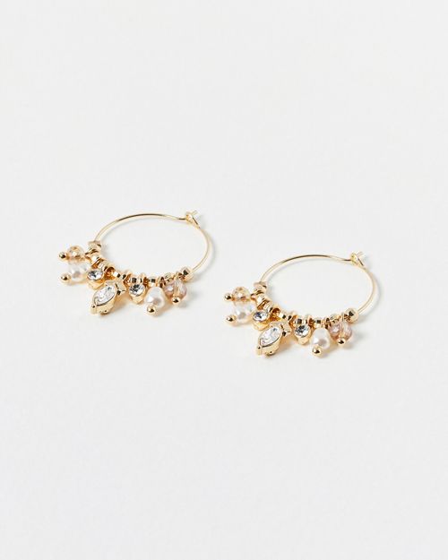 Thea Faux Pearl Thin Hoop...