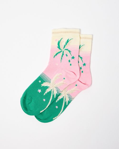 Pink & Green Palm Tree Ankle...