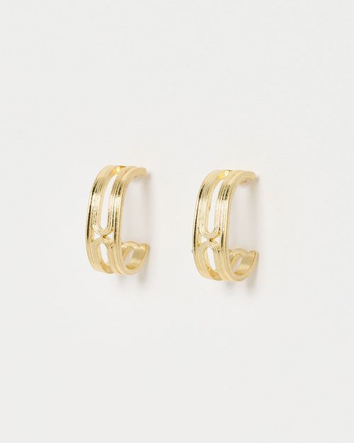 Daisy Cut-Out Gold Hoop...