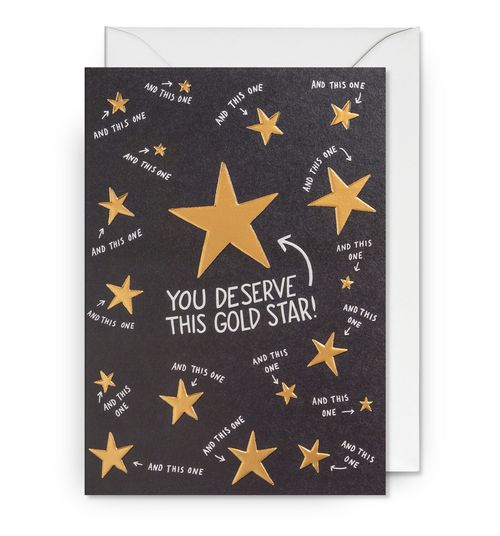 Gold Star Congratulations Card