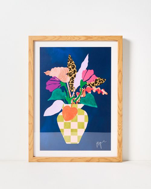 Abstract Floral Vase Framed...