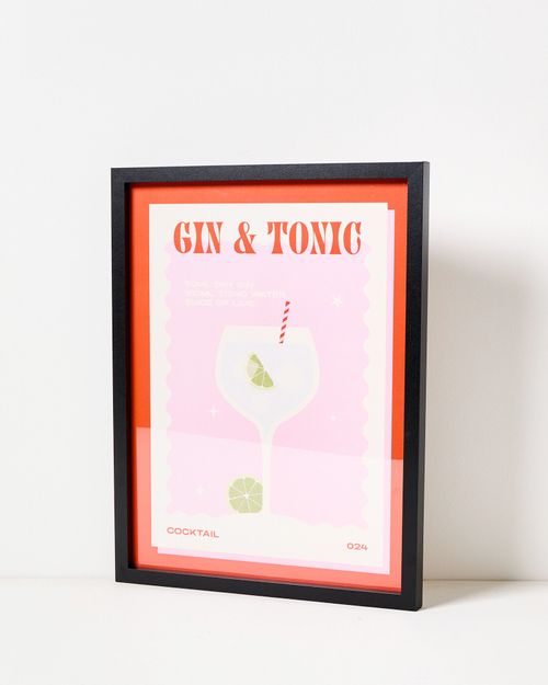 Gin & Tonic Cocktail Framed...