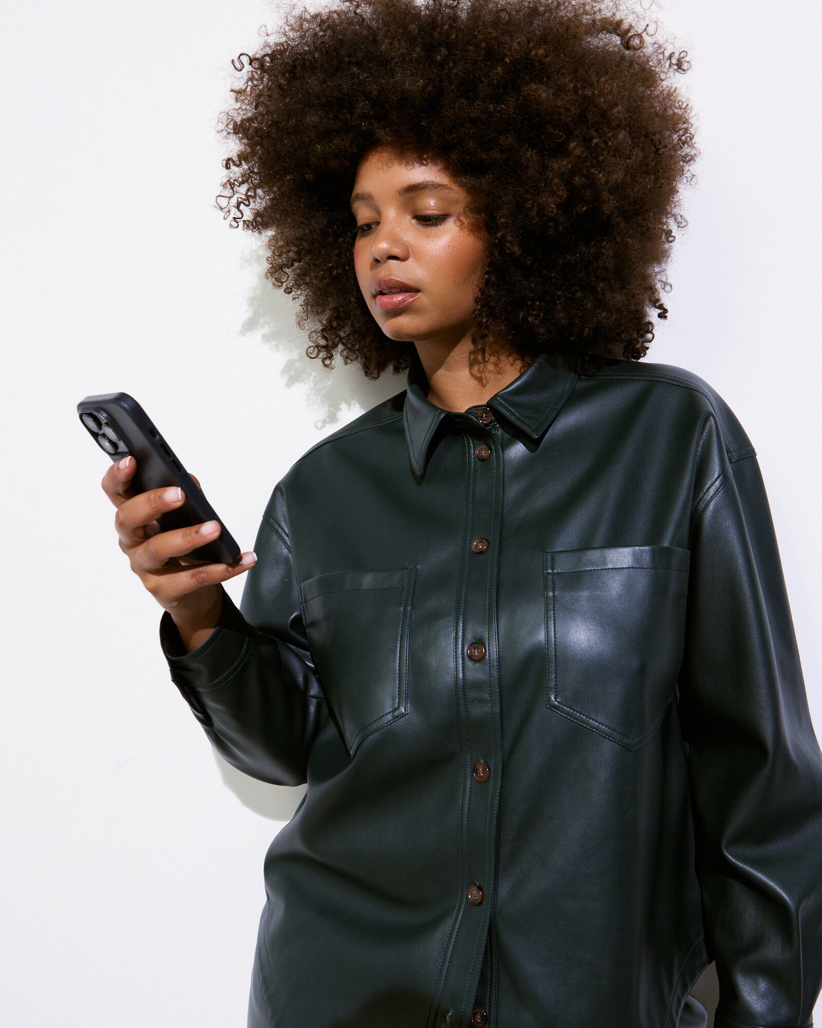 Faux leather jacket size 18 sale
