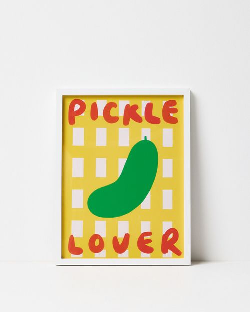 Pickle Lover Yellow Framed...