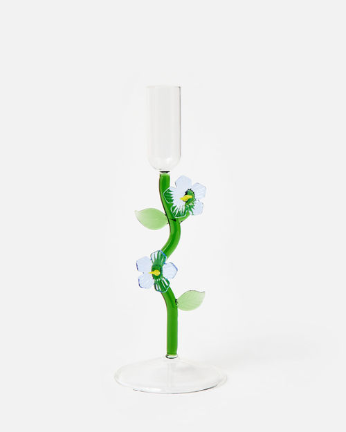 Tall Flower Glass Candlestick...