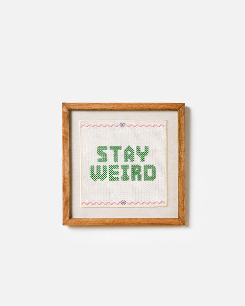 Stay Weird Petit Point Framed...